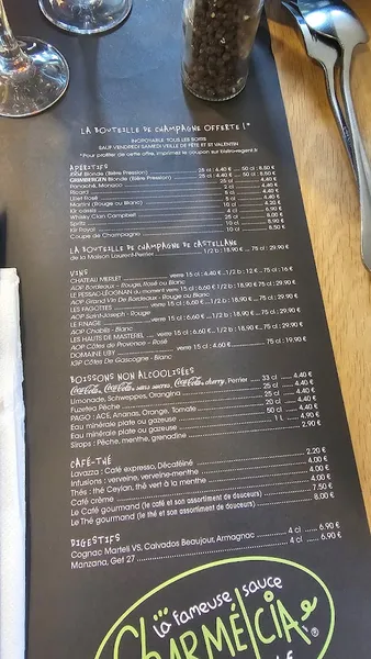 menu 2 of Bistro Régent Grenoble Echirolles