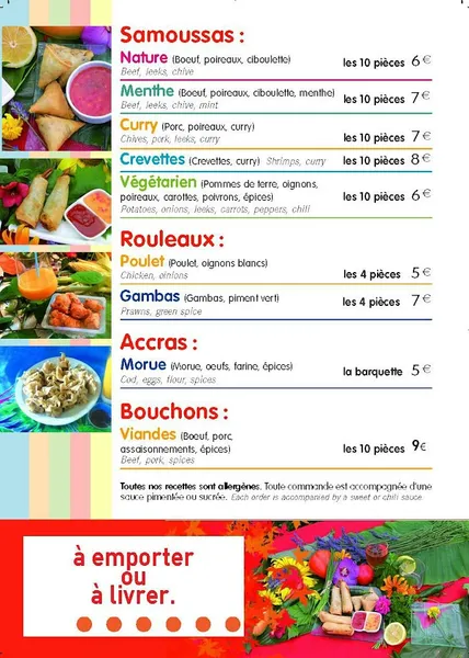 menu 0 of Le cocktail de Clémentine