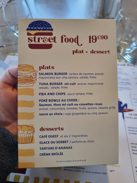 menu 1 of La Criée Manosque
