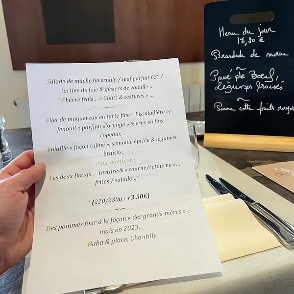 menu 0 of La Braise - Restaurant d'Application