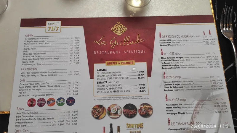 menu 0 of La Grillade