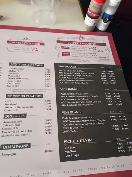 menu 2 of La Grillade