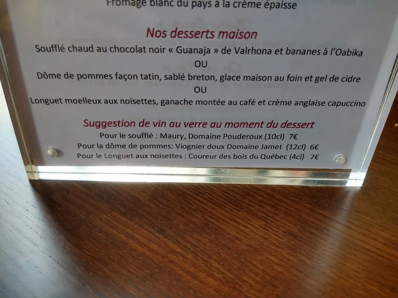 menu 2 of Restaurant le Tournesol en ARDECHE