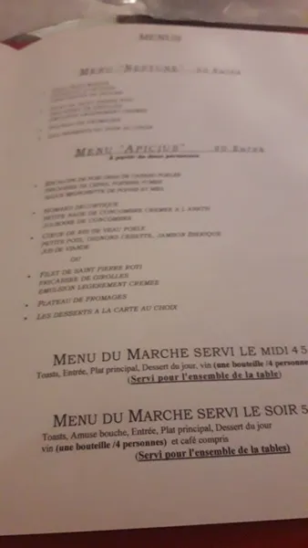 menu 0 of Restaurant Saint Pierre