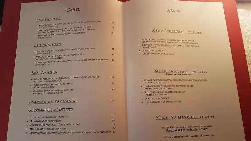 menu 1 of Restaurant Saint Pierre