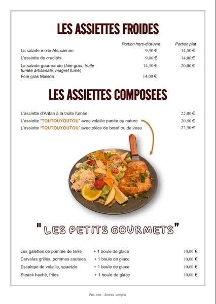 menu 2 of Cuisine d'Antan