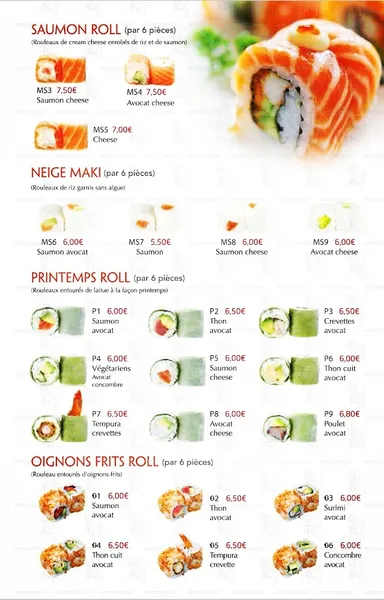 menu 2 of TOYO SUSHI