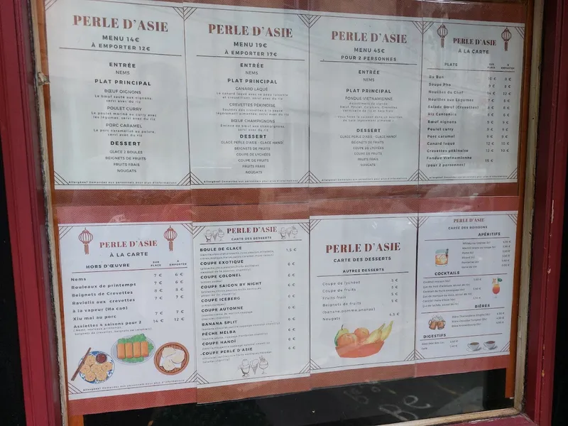 menu 0 of Perle d'Asie