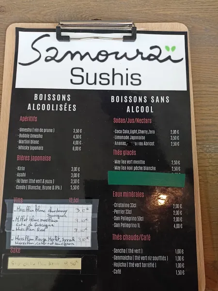 menu 0 of Samouraï Sushis