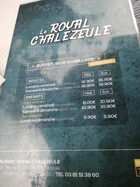 menu 2 of Royal Chalezeule