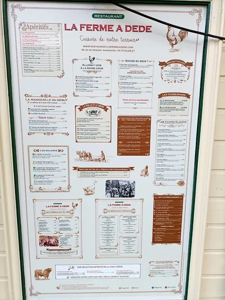 menu 0 of La Ferme à Dédé - Sassenage