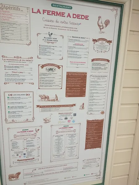 menu 2 of La Ferme à Dédé - Sassenage