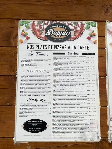 menu 0 of Doppio pizzeria sassenage