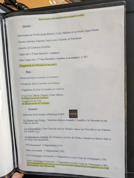 menu 2 of Les Ptites Recettes