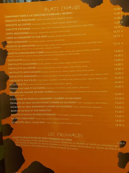 menu 1 of Maitre Corbeau Mondeville