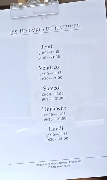menu 1 of restaurant clos des saveurs