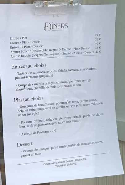 menu 2 of restaurant clos des saveurs