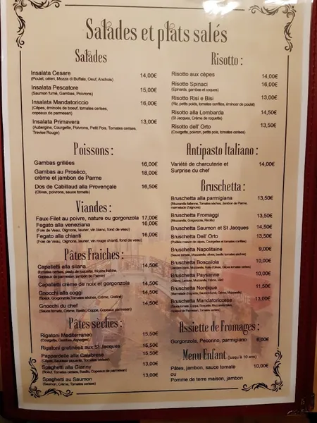 menu 0 of La Piccola Venezia