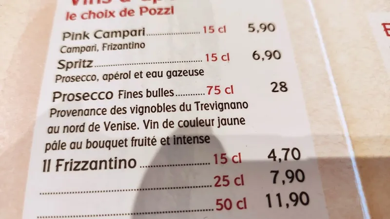 menu 0 of Il Parasole