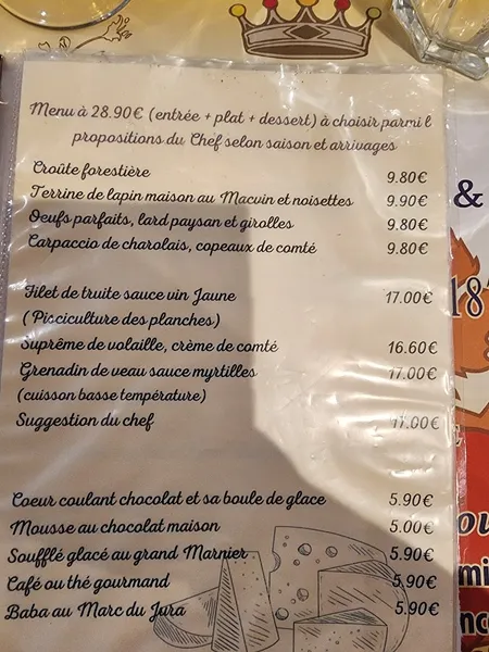 menu 0 of Au Petit Jurassien