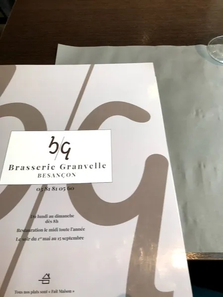 menu 2 of Brasserie Granvelle