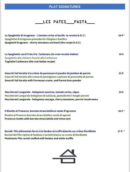 menu 2 of Davisto Restaurant Italien