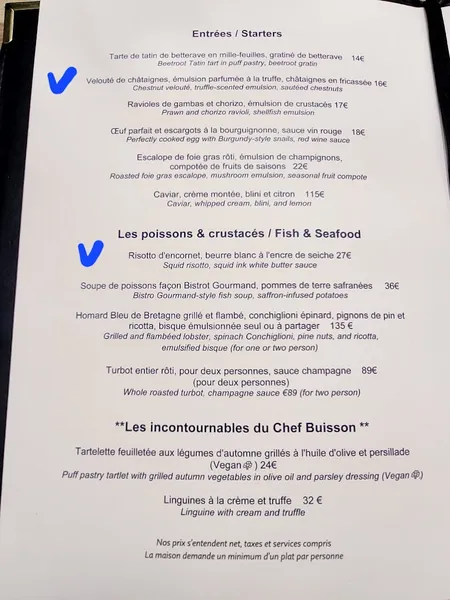 menu 0 of Bistrot Gourmand