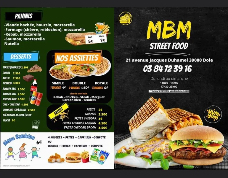menu 1 of MBM Street food Dole