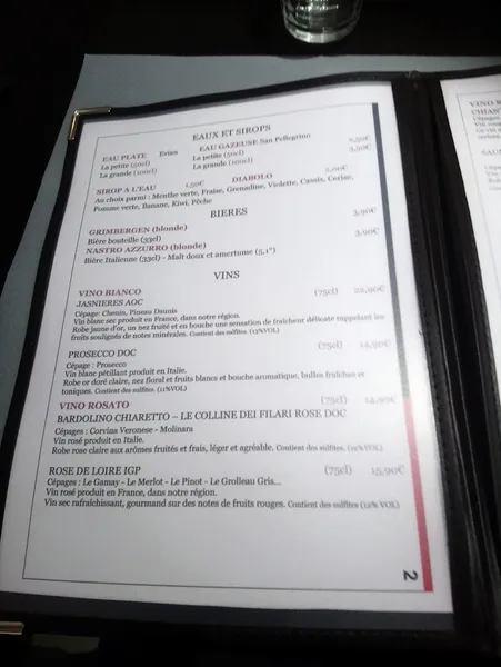 menu 0 of La Petite Ristorante