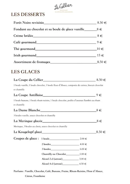 menu 0 of Le Cellier