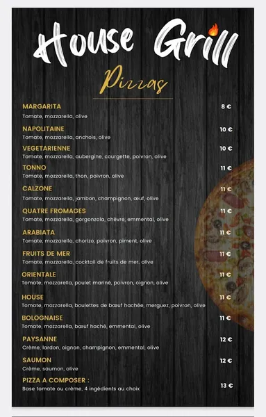 menu 0 of Restaurant House Grill