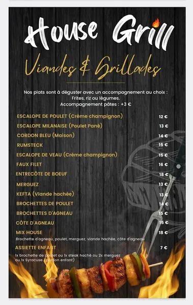 menu 1 of Restaurant House Grill