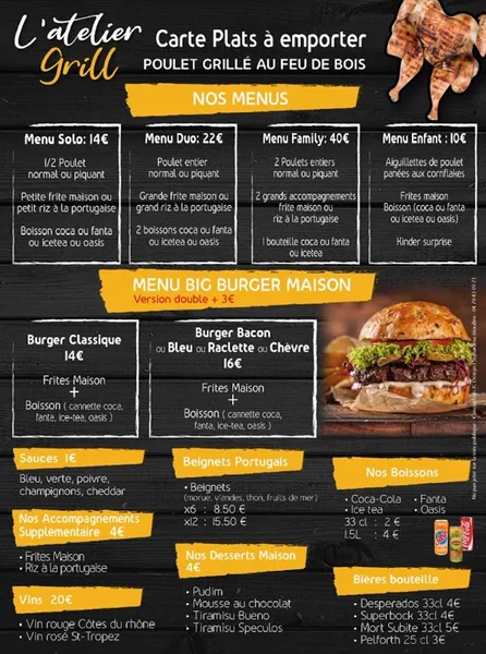 menu 0 of L'atelier Grill