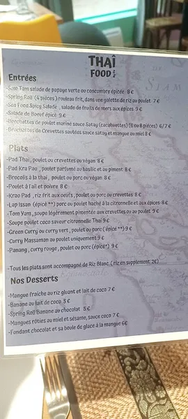 menu 0 of la cuisine de da