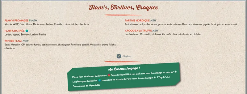 menu 1 of Au Bureau