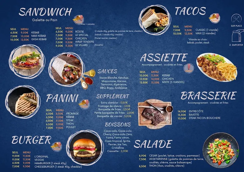 menu 0 of Le Villars