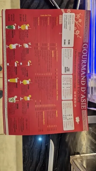 menu 0 of Restaurant Gourmand d'Asie