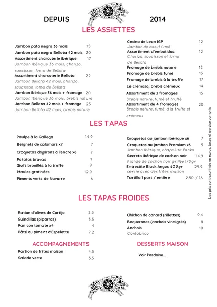 menu 1 of Antojo de Iberico