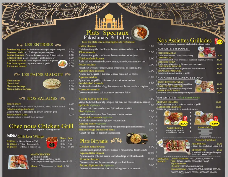 menu 0 of Chez Nous Grillades