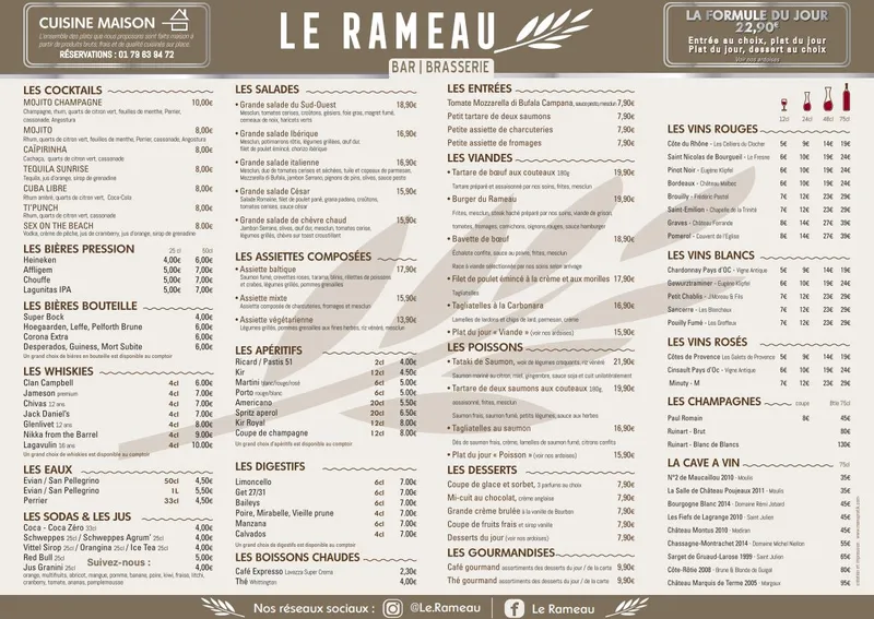 menu 0 of Le Rameau
