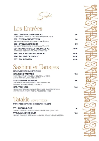 menu 0 of Obun restaurant