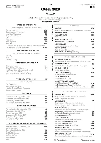 menu 1 of Coffee Muxu