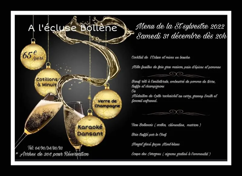 menu 1 of L'écluse Restaurant