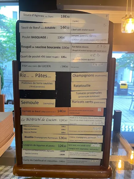 menu 0 of Lucien & La Cocotte | Restaurant Massy (91)