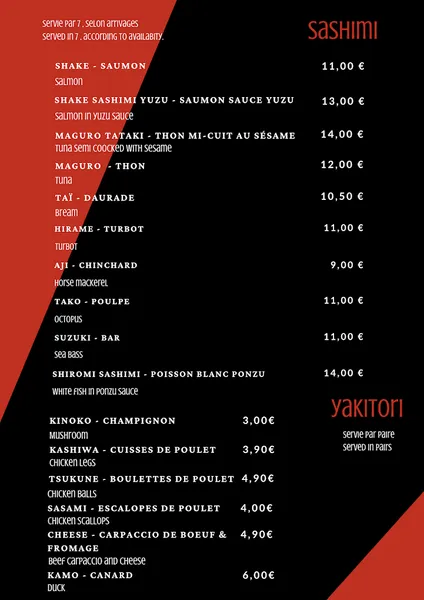 menu 0 of Sushiya