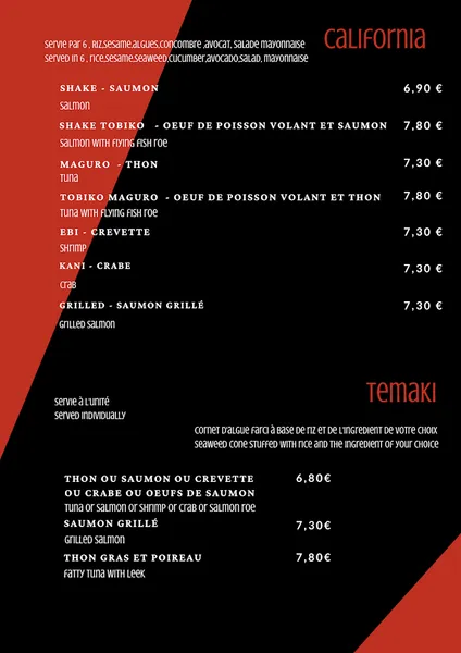 menu 1 of Sushiya