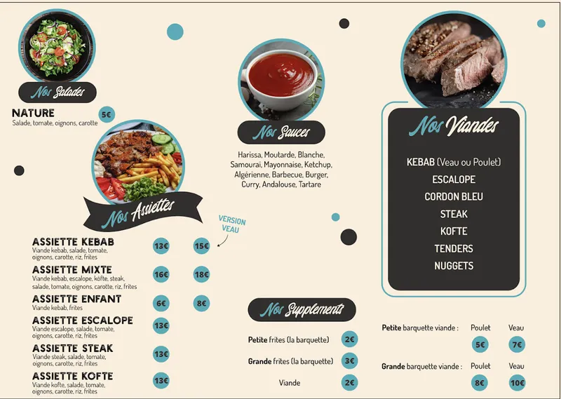 menu 0 of BAR RESTAURANT KEBAB DE LA PLACE