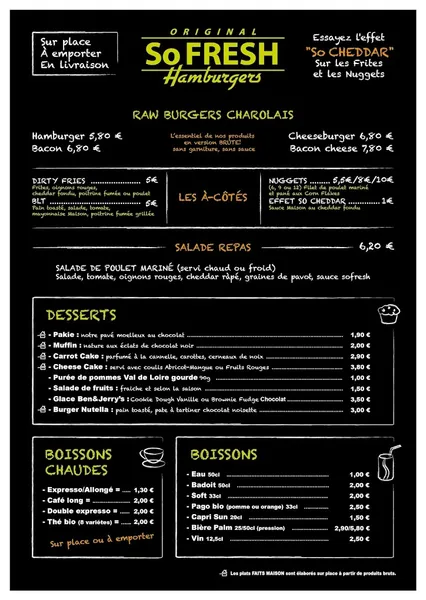 menu 1 of Sofresh Burger