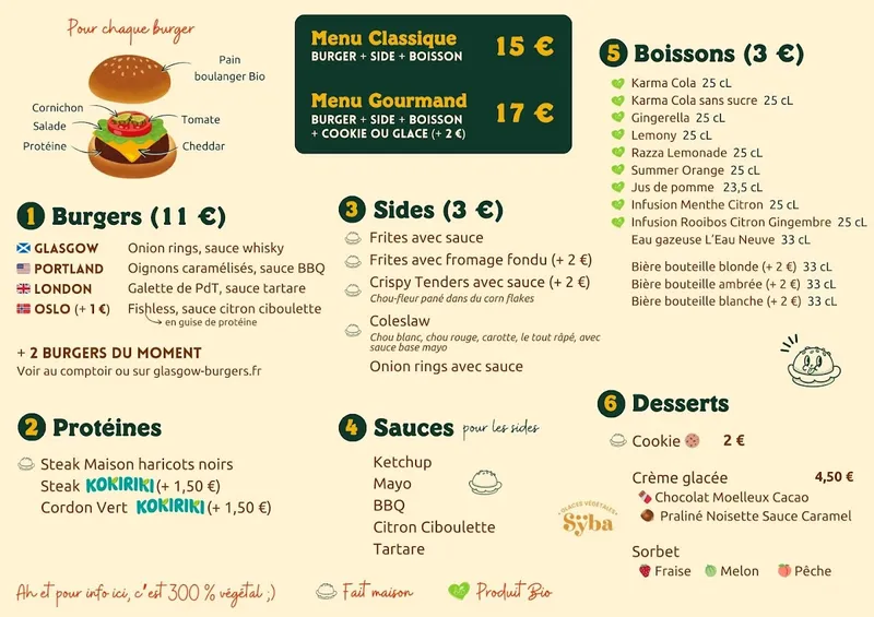 menu 0 of Glasgow Burgers