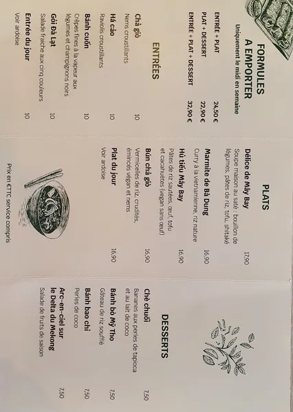 menu 0 of Mây Bay - Restaurant vietnamien vegan végétarien